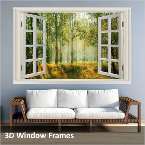 3D Window Frames Wall Decals