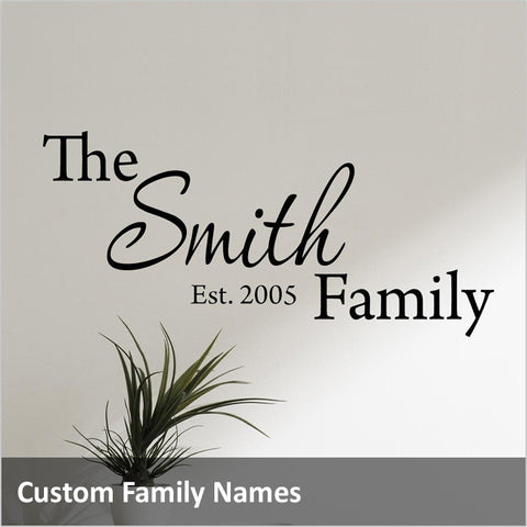 Family Name Vinyl Wall Decals