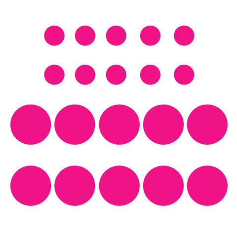 VWAQ Pack of (20) Assorted Sized Peel and Stick Hot Pink Polka Dots Wall Decals - VWAQ Vinyl Wall Art Quotes and Prints