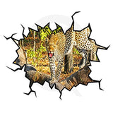 VWAQ Leopard Wall Crack Safari Scene Peel and Stick Vinyl Wall art Decal - VWAQ Vinyl Wall Art Quotes and Prints no background