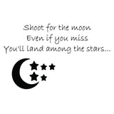 VWAQ Shoot For The Moon Even If You Miss You'll Land Among The Stars Vinyl Wall Decal -18096 - VWAQ Vinyl Wall Art Quotes and Prints