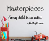 VWAQ Masterpieces Decal Every Child is an Artist Wall Decor Pablo Picasso Quotes Wall Art - VWAQ Vinyl Wall Art Quotes and Prints