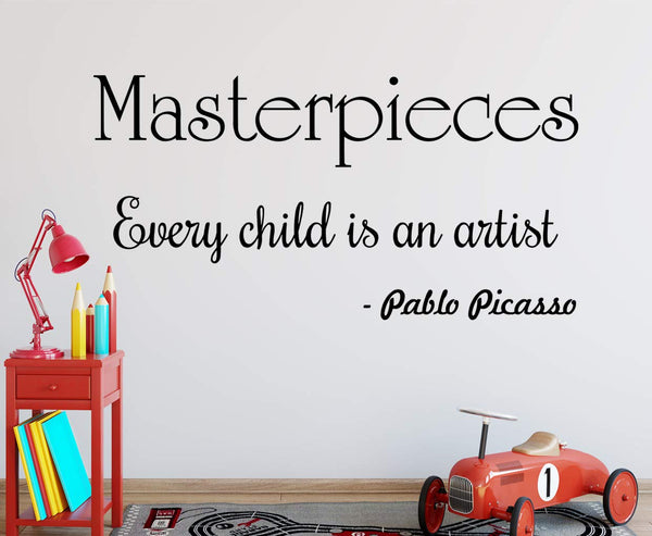 VWAQ Masterpieces Decal Every Child is an Artist Wall Decor Pablo Picasso Quotes Wall Art - VWAQ Vinyl Wall Art Quotes and Prints