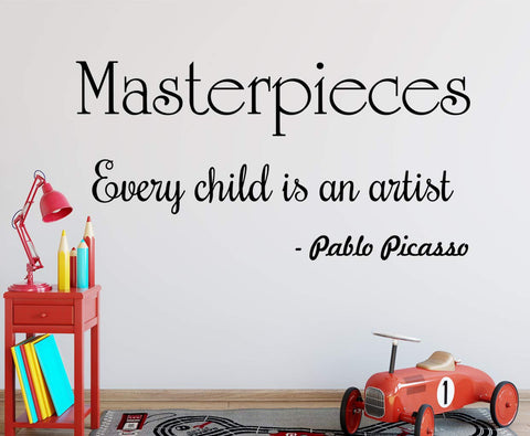 VWAQ Masterpieces Decal Every Child is an Artist Wall Decor Pablo Picasso Quotes Wall Art - VWAQ Vinyl Wall Art Quotes and Prints