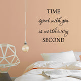 VWAQ VWAQ-18124 Time Spent with You is Worth Every Second Vinyl Wall Art Sticker Decal-Version 2-18124, H X 22" W, Black - VWAQ Vinyl Wall Art Quotes and Prints