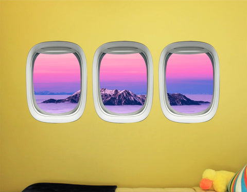 Airplane Decals For Boys Room - Aviation Wall Decor For Kids, Plane Window Clings -PPW41 - VWAQ Vinyl Wall Art Quotes and Prints