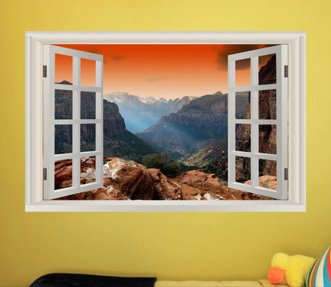 VWAQ Zion National Park Wall Art Decal Sticker - Nature Peel And Stick Window Mural - NWT5 - VWAQ Vinyl Wall Art Quotes and Prints