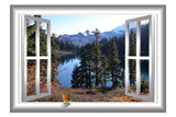 VWAQ Bird on Window Frame Lake View Peel and Stick Vinyl Wall Decal - AN4 - VWAQ Vinyl Wall Art Quotes and Prints