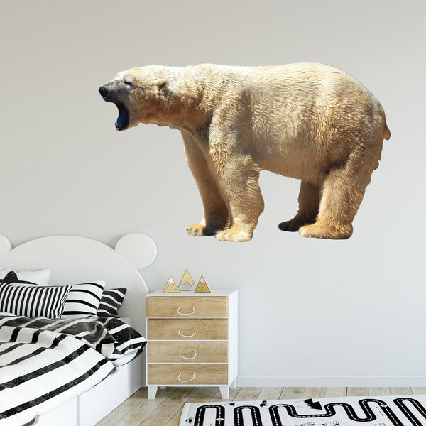 VWAQ Polar Bear Wall Decal Sticker White Bear Wall Art Animal Decor Mural