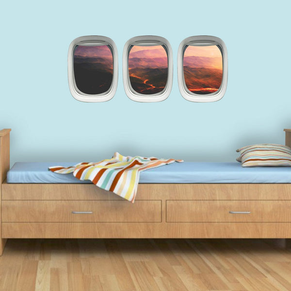 VWAQ Pack of 3 Lava Wall Decor Volcano Sticker Airplane Window Aviation Decals - PPW10 - VWAQ Vinyl Wall Art Quotes and Prints