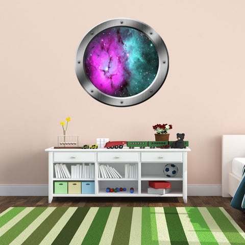 Outer Space Wall Cling, Universe Space Window Porthole Decal - VWAQ Vinyl Wall Art Quotes and Prints