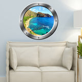 VWAQ Ocean Cliff View Silver Window Porthole Peel and Stick Vinyl Wall Decal - SP18 - VWAQ Vinyl Wall Art Quotes and Prints