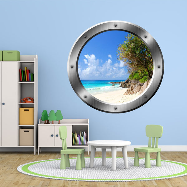VWAQ Relaxing Peel and Stick Beach Porthole Window Vinyl Wall Decal - SP35 - VWAQ Vinyl Wall Art Quotes and Prints