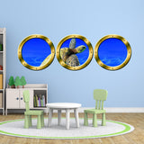 VWAQ Submarine Porthole Decal, Sea Turtle Wall Decor - Ocean Animals Stickers - SPW19 - VWAQ Vinyl Wall Art Quotes and Prints