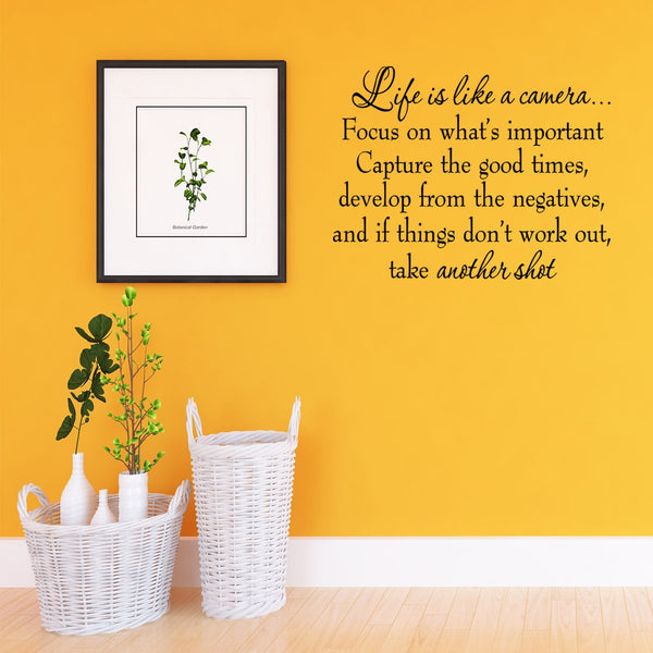 VWAQ Life is Like a Camera Vinyl Wall Decal - VWAQ Vinyl Wall Art Quotes and Prints