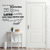 VWAQ Life is Short, Break the Rules, Forgive Quickly, Kiss Slowly Wall Decal - VWAQ Vinyl Wall Art Quotes and Prints