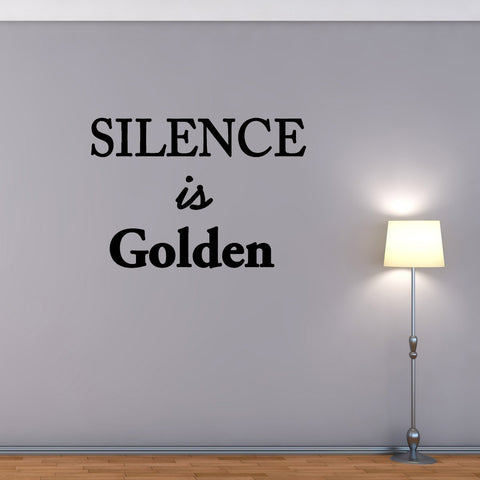 VWAQ Silence is Golden Wall Quotes Decals - VWAQ Vinyl Wall Art Quotes and Prints
