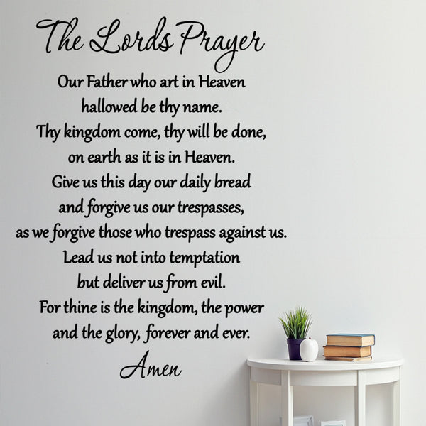 VWAQ The Lords Prayer Our Father Bible Vinyl Wall art Decal - VWAQ Vinyl Wall Art Quotes and Prints