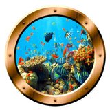 VWAQ Coral Reef Wall Sticker Porthole Underwater School Of Fish Wall Decal Home Decor - BP19 - VWAQ Vinyl Wall Art Quotes and Prints