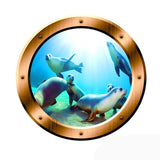 VWAQ Underwater Seal Scene Bronze Porthole Peel And Stick Vinyl Wall Decal - BP1 - VWAQ Vinyl Wall Art Quotes and Prints