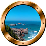 VWAQ Ocean View Bronze Porthole Peel and Stick Vinyl Wall Decal - VWAQ Vinyl Wall Art Quotes and Prints no background