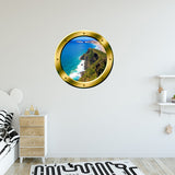 VWAQ Ocean Cliff Window Gold Porthole Peel and Stick Vinyl Wall Decal - GP33 - VWAQ Vinyl Wall Art Quotes and Prints