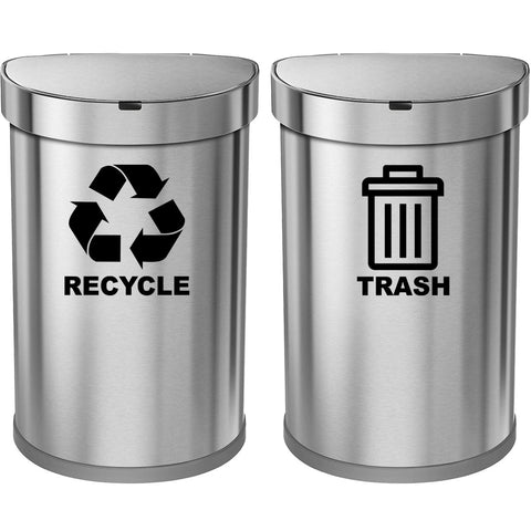 VWAQ Recycle and Trash Decal Set of 2 - Vinyl Recycle Sticker for Trash Can Bin - TC3 - VWAQ Vinyl Wall Art Quotes and Prints