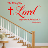 VWAQ The Joy of The Lord is Your Strength Nehemiah 8:10 Wall Art Decal - Scripture Bible Wall Decor - VWAQ Vinyl Wall Art Quotes and Prints