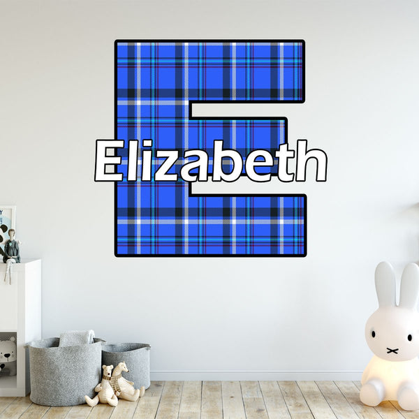 VWAQ Custom Name Lumberjack Wall Stickers for Bedroom - Plaid Vinyl Decal Kids Room Decor - CM8 - VWAQ Vinyl Wall Art Quotes and Prints