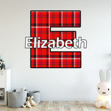 VWAQ Custom Name Lumberjack Wall Stickers for Bedroom - Plaid Vinyl Decal Kids Room Decor - CM8 - VWAQ Vinyl Wall Art Quotes and Prints