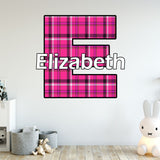 VWAQ Custom Name Lumberjack Wall Stickers for Bedroom - Plaid Vinyl Decal Kids Room Decor - CM8 - VWAQ Vinyl Wall Art Quotes and Prints