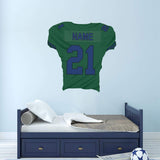 Custom Football Jersey Removable Wall Decal Personalized Name and Number - FB5 - VWAQ Vinyl Wall Art Quotes and Prints