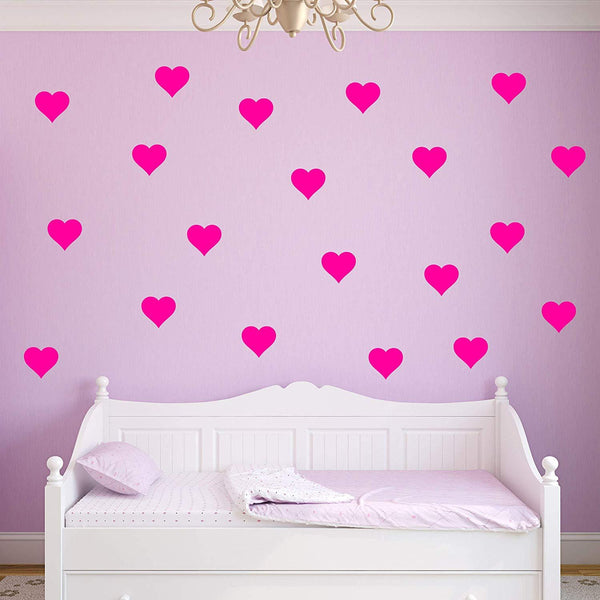 VWAQ Hearts Decals for Wall - Pack of 20 Vinyl Stickers - VWAQ Vinyl Wall Art Quotes and Prints