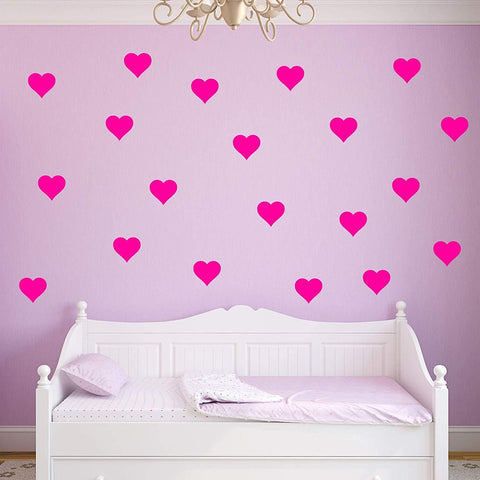 VWAQ Hearts Decals for Wall - Pack of 20 Vinyl Stickers - VWAQ Vinyl Wall Art Quotes and Prints