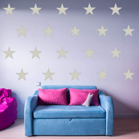 VWAQ Stars Decals for Walls - Pack of 20 Vinyl Stickers - Girls Room Nursery Decor - VWAQ Vinyl Wall Art Quotes and Prints
