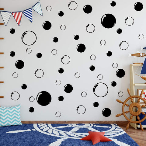VWAQ Bubbles Wall Stickers - Bathroom Decals Peel and Stick Decor - 52 PCS - VWAQ Vinyl Wall Art Quotes and Prints