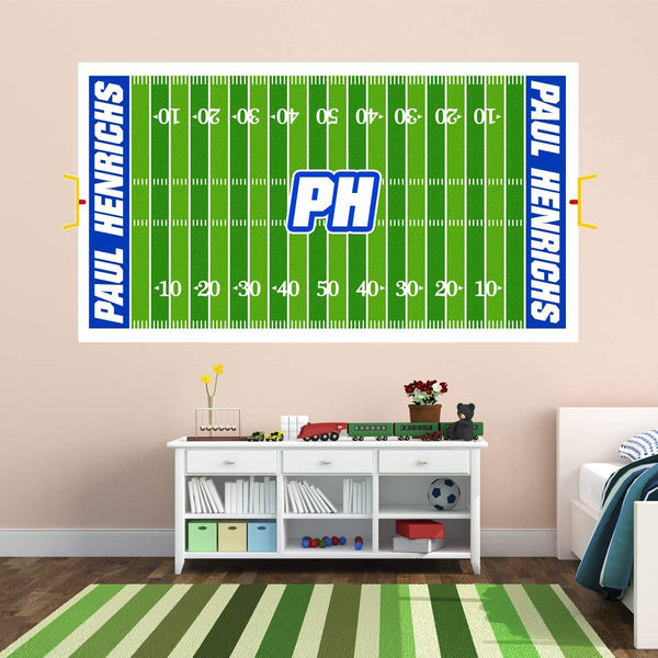 VWAQ Personalized Football Field Wall Decal - Custom Name Sports Sticker Boys Room Decor - HOL16 - VWAQ Vinyl Wall Art Quotes and Prints