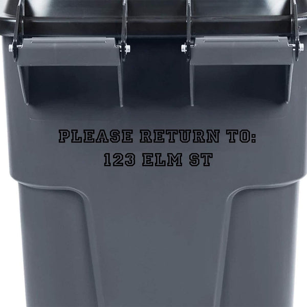 VWAQ Personalized Garbage Bin Decal - Please Return to - Trash Can Custom Home Address Sticker - TC12 - VWAQ Vinyl Wall Art Quotes and Prints