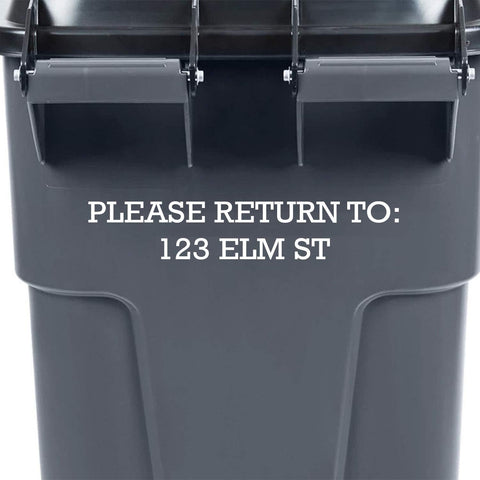 VWAQ Personalized Trash Can Stickers Numbers Street Address Garbage Bin Decal Please Return to - TC7 - VWAQ Vinyl Wall Art Quotes and Prints
