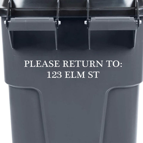 VWAQ Please Return to Custom Garbage Can Decal Home Address Trash Bin Vinyl Sticker - TC5 - VWAQ Vinyl Wall Art Quotes and Prints