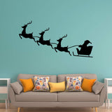 VWAQ Santa Claus Wall Decal Reindeer Christmas Holiday Vinyl Sticker - VWAQ Vinyl Wall Art Quotes and Prints