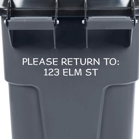VWAQ Trash Decal Address Numbers Personalized Street Garbage Bin Stickers Please Return to - TC9 - VWAQ Vinyl Wall Art Quotes and Prints