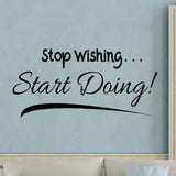 VWAQ Stop Wishing Start Doing Wall Decal Motivational Achievement Quotes Decor - VWAQ Vinyl Wall Art Quotes and Prints