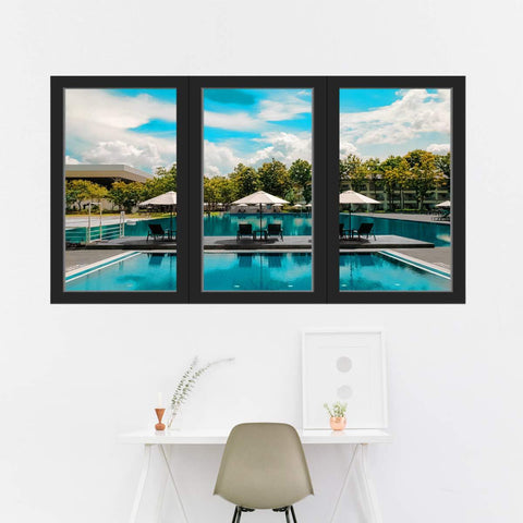 VWAQ - Vacation Wall Decal 3D Window View Office Nature Sticker Decor - OW08 - VWAQ Vinyl Wall Art Quotes and Prints
