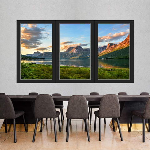 VWAQ - Landscape Window Wall Decal Office Vacation Nature Vinyl Mural Decor - OW07 - VWAQ Vinyl Wall Art Quotes and Prints
