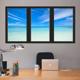 VWAQ - Ocean Window Sticker 3D Wall Decal Office Mural Vinyl Decor - OW06 - VWAQ Vinyl Wall Art Quotes and Prints