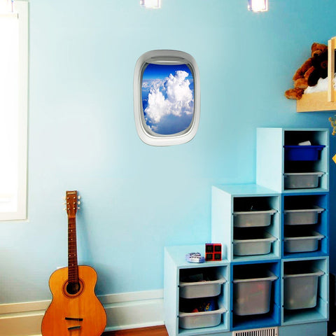 Airplane Window Cloud View Peel and Stick Vinyl Wall Decal - PW26 - VWAQ Vinyl Wall Art Quotes and Prints