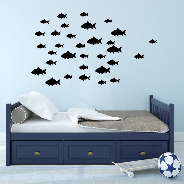 VWAQ Pack of 32 Peel and Stick Fish Vinyl Wall Decals - VWAQ Vinyl Wall Art Quotes and Prints