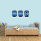 VWAQ Pack of 3 Airplane Window Ocean Wing View Peel n Stick Vinyl Wall Decals - PPW29 - VWAQ Vinyl Wall Art Quotes and Prints