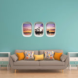 VWAQ Pack of 3 Airplane Window Sydney Opera House View Peel and Stick Wall Decals - PPW24 - VWAQ Vinyl Wall Art Quotes and Prints